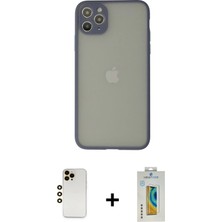 DS LLC Ieg™ iPhone 12 Pro Kılıf Ahenk Çizgi Serisi - Siyah Polymer Nano Ekran Koruyucu + Gold Shine Ka