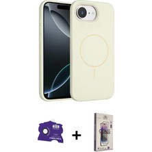 DS LLC Ieg™ iPhone 16E Kılıf Yankı Form Serisi - Siyah Bilvis 3D Cam Ekran Koruyucu + Rainbow Bilvis T