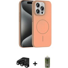 DS LLC Ieg™ iPhone 15 Pro Max Kılıf Siluet Doku Özel Seri - Siyah Joko Magic 5d Hayalet Cam + Siyah Ra