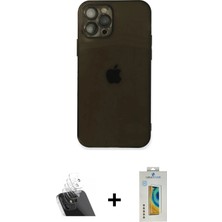 DS LLC Ieg™ iPhone 12 Pro Kılıf Ahenk Doku - Siyah Polymer Nano Ekran Koruyucu + Şeffaf Kamera Lens Ko