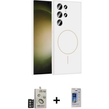 DS LLC Ieg™ Galaxy S24 Ultra Kılıf Yankı Form Serisi - Siyah Durable Full Glue Curved Cam + Derin Mor