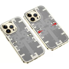 Zemira Home Newface Apple iPhone 13 Pro Max Kılıf Mekanik Bumper Kapak - Gold