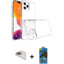 DS LLC Ieg™ iPhone 13 Pro Max Kılıf Zirve Doku - Siyah 18D Cam Ekran Koruyucu + Gold Pers Alüminyum Ka