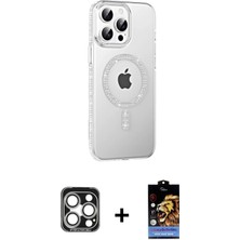 DS LLC Ieg™ iPhone 15 Pro Max Kılıf Yörünge Koleksiyonu - Siyah Buffer Hayalet Cam Ekran Koruyucu + G