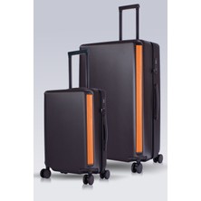 Zeplin Hugo Pc Policarbon 2'li Valiz Seti (Kabin ve Büyük) Kahve