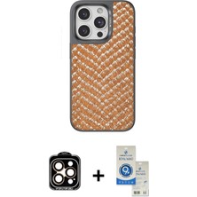 DS LLC Ieg™ iPhone 14 Pro Max Kılıf Vadi Özel Seri - Şeffaf Royal Nano Ekran Koruyucu + Turuncu Pvd M