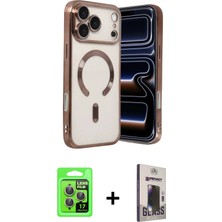 DS LLC Ieg™ iPhone 17 Pro Kılıf Nova Işık Özel Seri - Siyah Bilvis Hayalet Cam Ekran Koruyucu + Gri