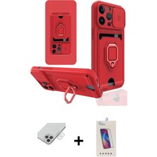 DS LLC Ieg™ iPhone 14 Pro Max Kılıf Vadi Form Prime - Siyah Joko 5d Cam + Gümüş Band Metal Kamera Le