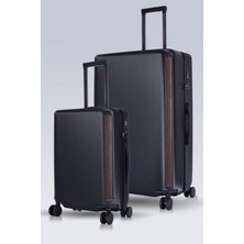 Zeplin Hugo Pc Policarbon 2'li Valiz Seti (Kabin ve Büyük) Siyah