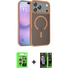 DS LLC Ieg™ iPhone 17 Pro Kılıf Siluet Minimal Prime - Siyah 360 Mat Full Body Arka Koruyucu + Gümüş