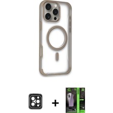 DS LLC Ieg™ iPhone 16 Pro Max Kılıf Eksen Klasik Koleksiyonu - Şeffaf 360 Full Body Arka Koruyucu + Si