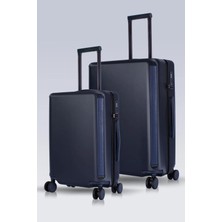 Zeplin Hugo Pc Policarbon 2'li Valiz Seti (Kabin ve Orta) Lacivert