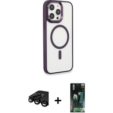 DS LLC Ieg™ iPhone 15 Pro Max Kılıf Yankı Işık Özel Seri - Şeffaf 360 Full Body Arka Koruyucu + Si
