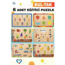 Ahşap Türkçe 6’lı Set Eğitici-Öğretici Yapboz