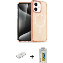 DS LLC Ieg™ iPhone 12 Kılıf Eksen Doku Koleksiyonu - Siyah Polymer Nano Ekran Koruyucu + Sarı Renkli K