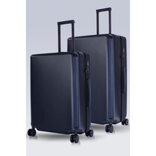 Zeplin Hugo Pc Policarbon 2'li Valiz Seti (Orta ve Büyük) Lacivert