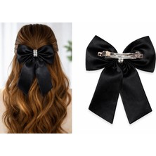 Umut Tekstil Kadın Saten Taşlı Otomatik Fiyonk Toka,saten Fiyonk Taşlı Toka