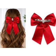 Umut Tekstil Kadın Saten Taşlı Otomatik Fiyonk Toka,saten Fiyonk Taşlı Toka