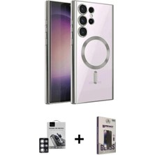 DS LLC Ieg™ Galaxy S24 Ultra Kılıf Nova Işık Özel Seri - Siyah Bilvis Hayalet Cam Ekran Koruyucu + P