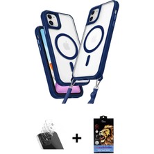 DS LLC Ieg™ iPhone 11 Kılıf Atlas Doku Koleksiyonu - Siyah Buffer Hayalet Cam Ekran Koruyucu + Şeffaf