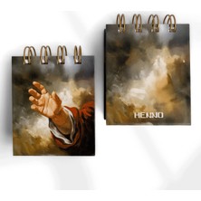 Henno Uzanan El Tasarımlı Mini Spiralli Defter – 6x7 cm Spiralli Defter, Günlük Notlar ve Sanat Için Ideal