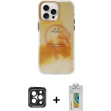 DS LLC Ieg™ iPhone 15 Pro Max Kılıf Ufuk Doku Prime - Siyah Polymer Nano Ekran Koruyucu + Siyah Pvd Met