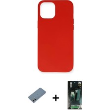 DS LLC Ieg™ iPhone 12 Mini Kılıf Ahenk Serisi - Siyah 360 Mat Full Body Arka Koruyucu + Sierra Blue Shi