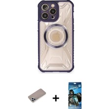 DS LLC Ieg™ iPhone 12 Pro Max Kılıf Kutup Modern - Siyah 34D Izgaralı Cam + Sierra Blue Shine Kamera L