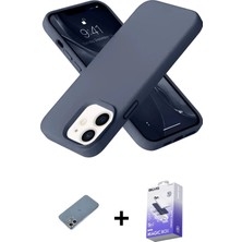 DS LLC Ieg™ iPhone 12 Kılıf Ahenk Serisi - Siyah Bilvis 5in1 5d Magic Hayalet Cam Ekran Koruyucu + Güm