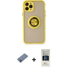 DS LLC Ieg™ iPhone 11 Pro Kılıf Yörünge Çizgi - Siyah 5d Hayalet Cam Ekran Koruyucu + Gökkuşağı