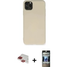 DS LLC Ieg™ iPhone 11 Pro Max Kılıf Ahenk Serisi - Siyah 34D Hayalet Izgaralı Cam + Kırmızı Pers Al