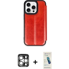 DS LLC Ieg™ iPhone 15 Pro Max Kılıf Zirve Yansıma Serisi - Şeffaf Pasifik Cam Ekran Koruyucu + Gümü