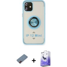 DS LLC Ieg™ iPhone 12 Kılıf Yörünge Çizgi - Siyah Bilvis 5in1 5d Magic Hayalet Cam Ekran Koruyucu +