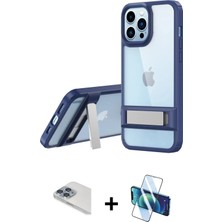 DS LLC Ieg™ iPhone 13 Pro Max Kılıf Yadigar Yansıma - Siyah 3D Antistatik Cam Ekran Koruyucu + Sierra