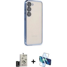 DS LLC Ieg™ Galaxy S24 Kılıf Vadi Minimal - Siyah 3D Antistatik Cam Ekran Koruyucu + Siyah Bilvis Titan