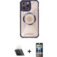DS LLC Ieg™ iPhone 12 Pro Kılıf Kutup Modern - Siyah 34D Hayalet Izgaralı Cam + Şeffaf Kamera Lens Ko