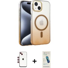DS LLC Ieg™ iPhone 14 Kılıf Ahenk Doku Özel Seri - Şeffaf Pasifik Cam Ekran Koruyucu + Kırmızı Shi