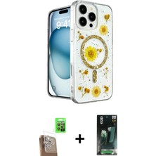 DS LLC Ieg™ iPhone 16 Pro Kılıf Kozmos Doku - Siyah 360 Mat Full Body Arka Koruyucu + Çöl Titanyum Ra