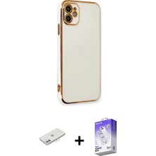 DS LLC Ieg™ iPhone 11 Kılıf Yankı Serisi - Siyah Bilvis 5in1 3D Magic Cam Ekran Koruyucu + Pembe Renkl