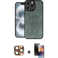 DS LLC Ieg™ iPhone 16 Pro Max Kılıf Kıvılcım Işık Serisi - Siyah 3D Antistatik Mat Seramik Nano Ek