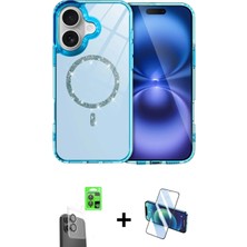 DS LLC Ieg™ iPhone 16 Plus Kılıf Kıvılcım Form Prime - Siyah 3D Antistatik Cam Ekran Koruyucu + Siya