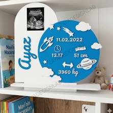 Kişiselleştirilmiş 3D Tasarım Bebek Odası Dekoru Doğum Bilgileri Süsü- Yenidoğan Hediyelik / 15 cm