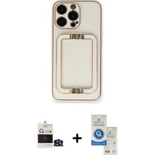 DS LLC Ieg™ iPhone 14 Pro Max Kılıf Kozmos Minimal Prime - Şeffaf Royal Nano Ekran Koruyucu + Siyah Bi