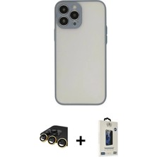 DS LLC Ieg™ iPhone 14 Pro Max Kılıf Ahenk Çizgi Serisi - Siyah Bilvis Hayalet Cam Ekran Koruyucu + Gol