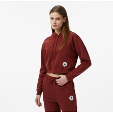 Converse Classic Kadın Bordo Crop Sweatshirt