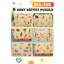 Ahşap Türkçe 6’lı Set Eğitici-Öğretici Yapboz