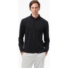 Nautica Erkek Siyah Classic Fit Uzun Kollu Polo