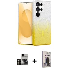 DS LLC Ieg™ Galaxy S24 Ultra Kılıf Eksen Minimal Özel Seri - Siyah Bilvis Hayalet Cam Ekran Koruyucu +