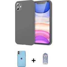 DS LLC Ieg™ iPhone 11 Kılıf Kozmos Yansıma Özel Seri - Siyah Joko Magic 5d Cam + Turuncu Neon Fosforl