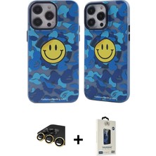 DS LLC Ieg™ iPhone 14 Pro Kılıf Nova Doku Koleksiyonu - Siyah Bilvis Hayalet Cam Ekran Koruyucu + Gold